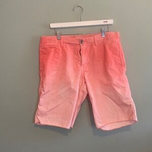 Paperbacks Mens Casual Flat Front Ombre Outdoor Bermuda Shorts‎ Orange Size 34